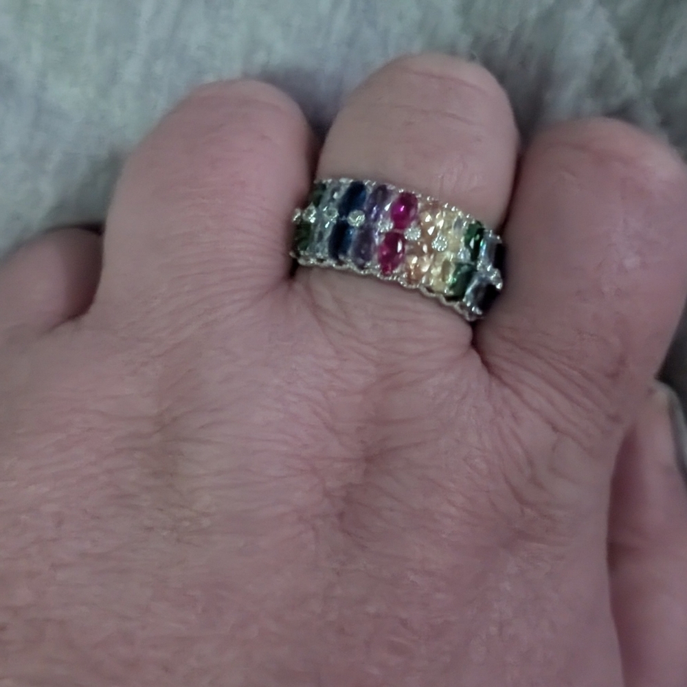 Sterling Silver Multi Gem Ring - image 4